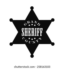 Sheriff badge black with white background