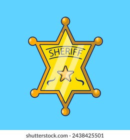 Sheriff Badge Cartoon Vector Icons Illustration. Flat Cartoon Concept. Suitable for any creative project.