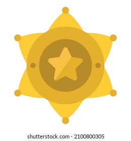 Sheriff-Abzeichen, flacher Clip, Vektorgrafik