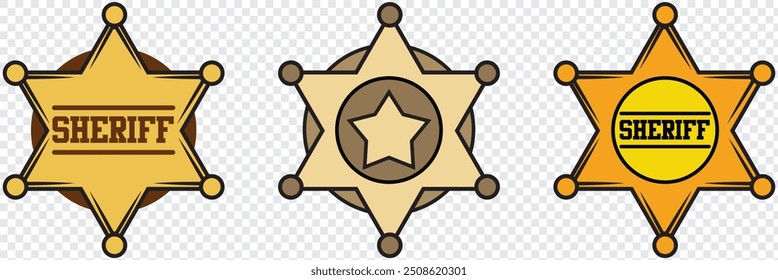 Sheriff badge flat icon. Black logo on a white background. EPS 10. 14.