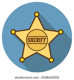 Sheriff badge flat icon. Black logo on a white background. EPS 10. 14.