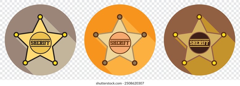 Sheriff badge flat icon. Black logo on a white background. EPS 10. 14.