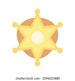 Sheriff badge flat icon. Clipart cartoon illustration. Vector sign for mobile app and web sites.  svg