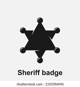 Sheriff badge flat vector icon isolated on white background.