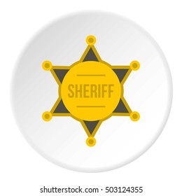 Sheriff badge icon. Flat illustration of sheriff badge vector icon for web