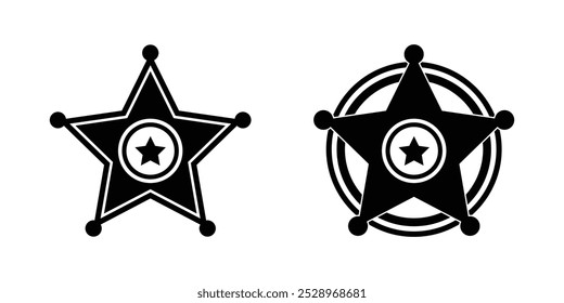 Sheriff badge icon. Sheriff badge icon set on white background.