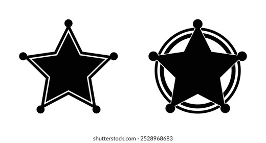 Sheriff-Badge-Symbol. Symbol des Sheriff-Abzeichens auf weißem Hintergrund.