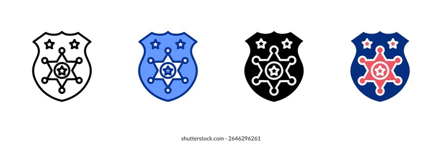 Sheriff Badge ícone folha de estilo múltipla coleção