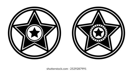 Sheriff-Badge-Symbol. Sheriff-Symbol. Sheriff-Abzeichen. Sheriff-Stern.