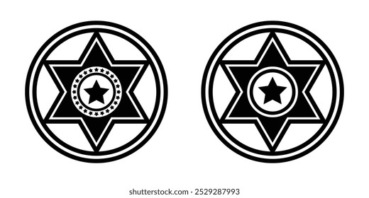 Sheriff-Badge-Symbol. Sheriff-Symbol. Sheriff-Abzeichen. Sheriff-Stern.