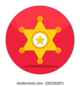 Sheriff Badge Icon In Trendy Vector Design 