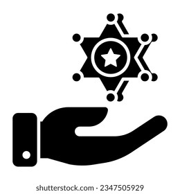 Sheriff badge icon in trendy vector design 