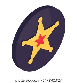 Sheriff badge icon in trendy vector design