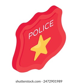 Sheriff badge icon in trendy vector design