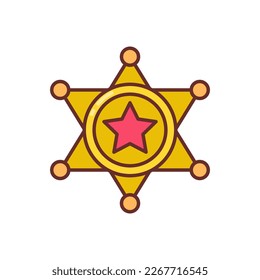 Sheriff Badge  icon in vector. Logotype