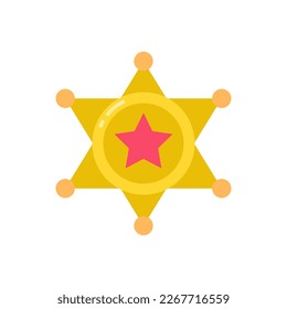 Icono del distintivo del sheriff en vector. Logotipo