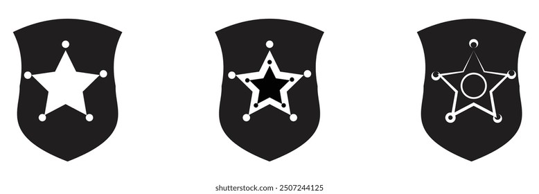 Sheriff  Badge icons set. Simple element from police collection. badge , sheriff, law, justice eps 10.