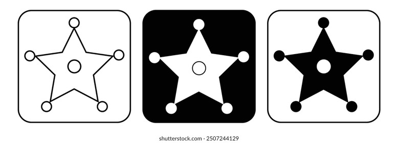 Sheriff  Badge icons set. Simple element from police collection. badge , sheriff, law, justice eps 10.