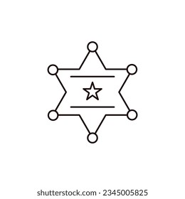 sheriff badge line icon. police equipment