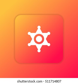 Sheriff Badge orange bright app ui/ux Icon / Logo design