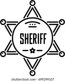 sheriff badge outline icon