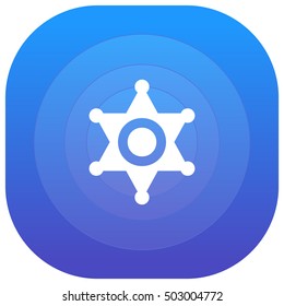Sheriff Badge Purple - blue circular UI/UX App Icon / Logo Design