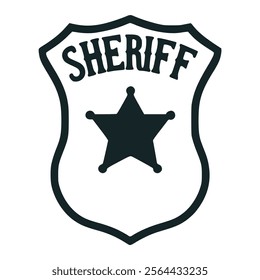 sheriff badge security police emblem safety vector illustration template design