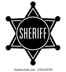 sheriff badge star in black and white svg