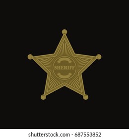 Sheriff Badge Star / Flat Vector Symbol