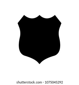 Sheriff badge with star icon vector, filled flat sign, solid pictogram isolated on white. Public safety symbol, logo illustration