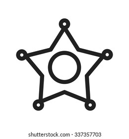Sheriff, badge, star icon vector image. Can also be used for objects. Suitable for web apps, mobile apps and print media.