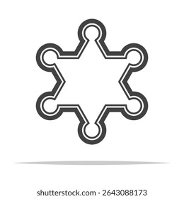 Ícone de contorno de estrela do emblema do xerife vetor transparente isolado