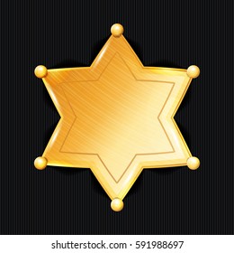 Sheriff Badge Star Vector. Classic Symbol. Municipal City Law Enforcement Department.