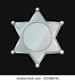 Sheriff Badge Star Vector. Classic Symbol. Municipal City Law Enforcement Department.