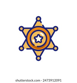 Sheriff Badge Vector Icon Illustration