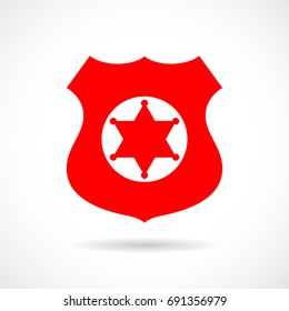 Sheriff badge vector icon illustration isolated on white background