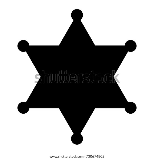 Sheriff Badge Vector Silhouette Isolated On Stock Vector (Royalty Free ...