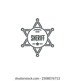 Sheriff, badge, wild, west, crime, bandit icon, vector illustration