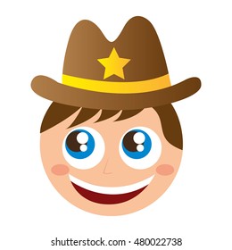 sheriff character comic law vector illustration design