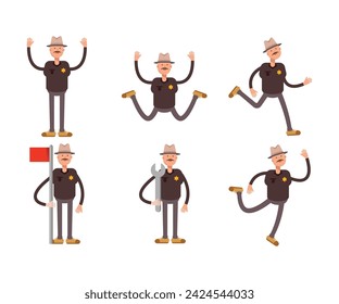 Conjunto de caracteres del sheriff ilustración vectorial