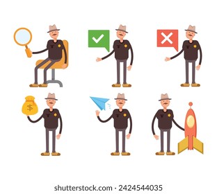 Sheriff-Zeichen Satz Vektor-Illustration