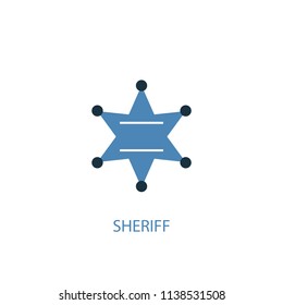 Sheriff concept 2 colored icon. Simple blue element illustration. Sheriff concept symbol design from USA set. Can be used for web and mobile UI/UX