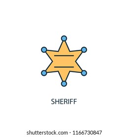 Sheriff concept 2 colored line icon. Simple yellow and blue element illustration. Sheriff concept outline symbol design from USA set