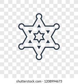 Sheriff concept vector linear icon isolated on transparent background, Sheriff concept transparency concept in outline style