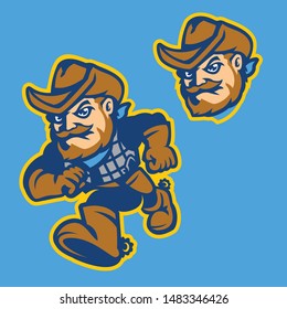 Sheriff Cowboy Mascot for High School Sport Team in Vector Illustration