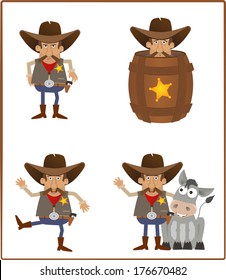 Sheriff - Cute set of a cartoon sheriff. Eps10