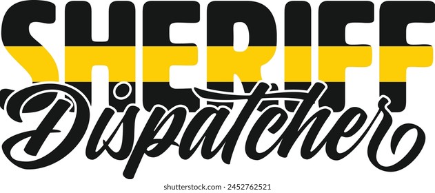 Sheriff Dispatch t-shirt design thin line design
