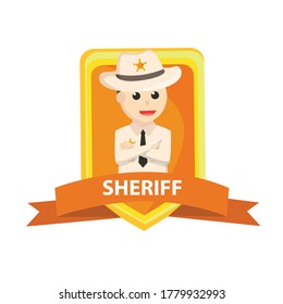 Sheriff in emblem design character on white background