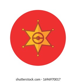 sheriff emblem star block and flat style vector illustration design