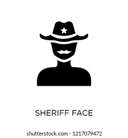 Sheriff face icon. Sheriff face symbol design from People collection. Simple element vector illustration on white background.